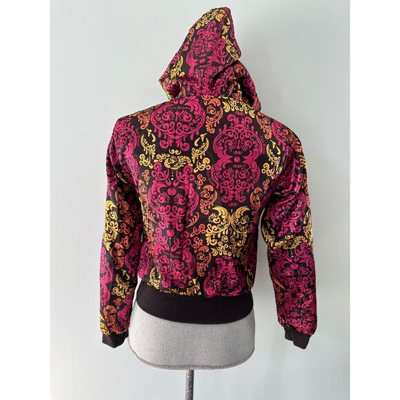 Y2k Vintage Apple Bottoms Multi Color Damask Pattern Hooded Jacket Juniors Large - Picture 11 of 15